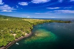 Dive into Lembeh at Hairball Resort - aerial view.